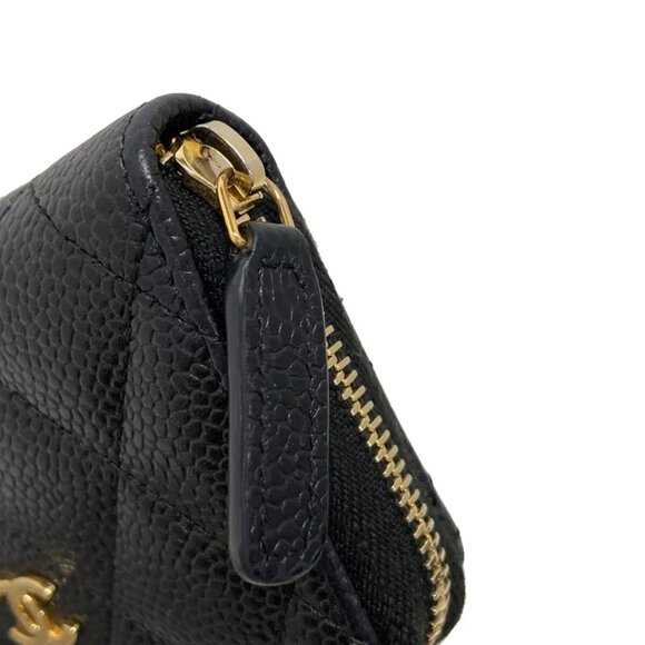 CHANEL Classic Zip Coin Purse/Matelasse  Black Caviar Skin Coin Case 696-122024 - Picture 5 of 9